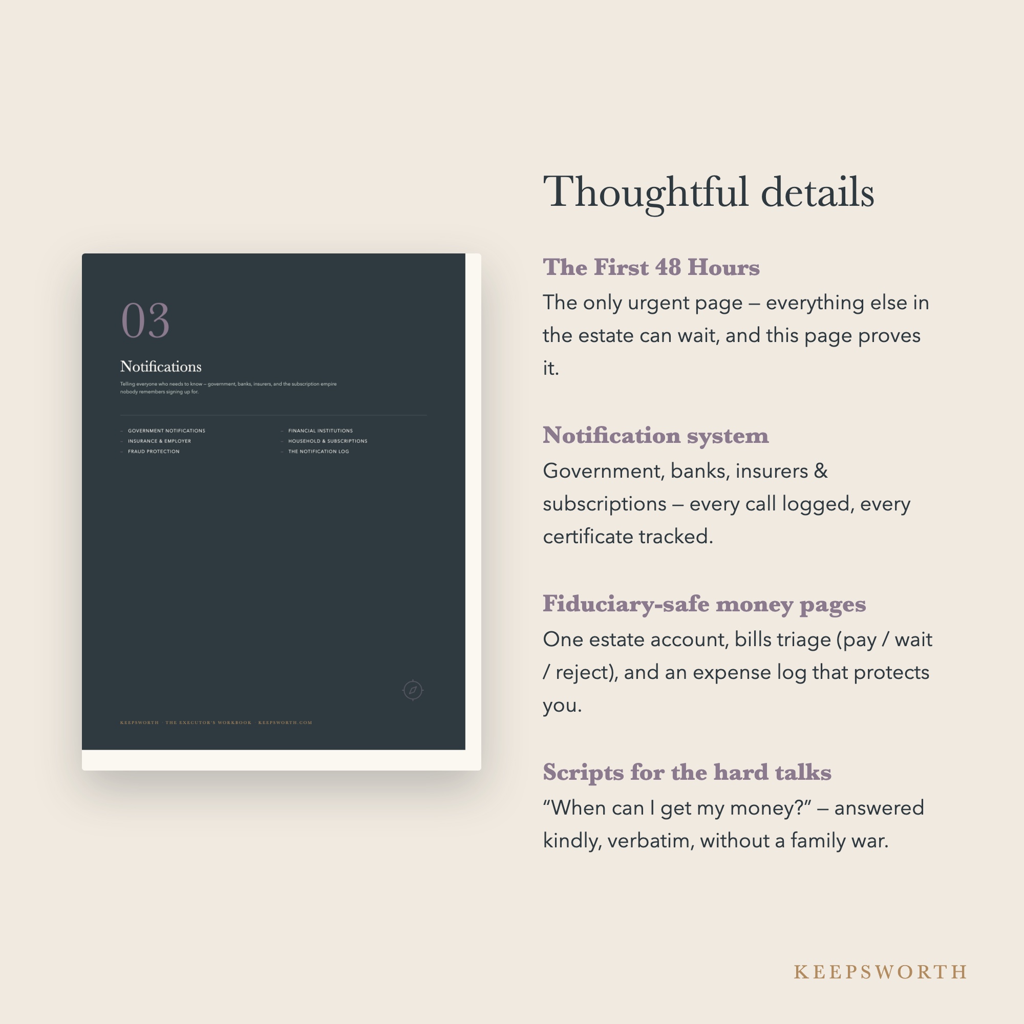 Executor’s Workbook — feature details